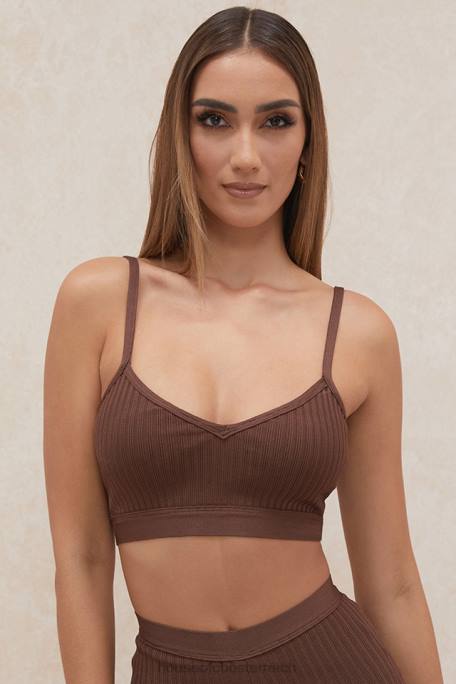 House of CB Kleidung Z26T776 Evie Bandage-Bralette in Schokoladenbraun