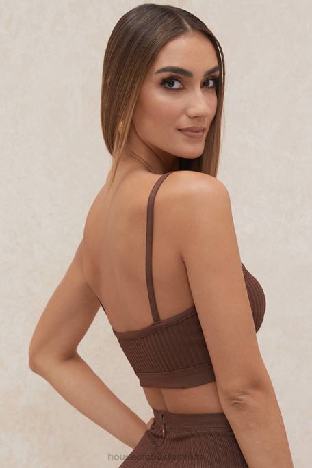 House of CB Kleidung Z26T776 Evie Bandage-Bralette in Schokoladenbraun