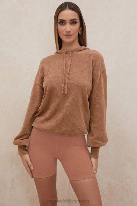 House of CB Kleidung Z26T777 Lexi Toffee Slouchy Fit Kapuzenpullover