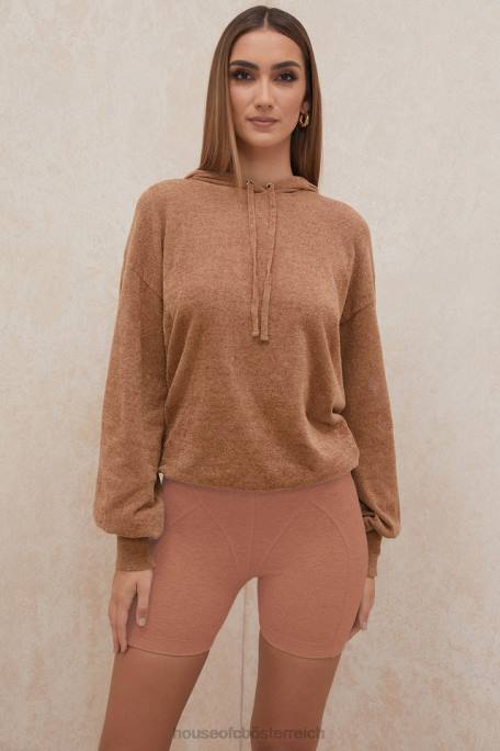 House of CB Kleidung Z26T777 Lexi Toffee Slouchy Fit Kapuzenpullover