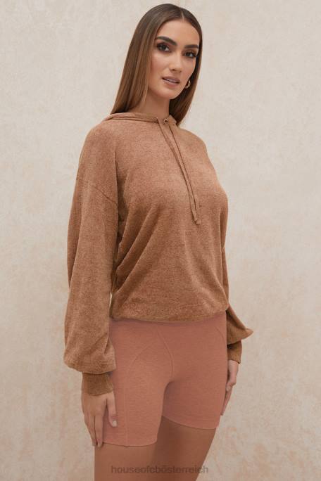 House of CB Kleidung Z26T777 Lexi Toffee Slouchy Fit Kapuzenpullover