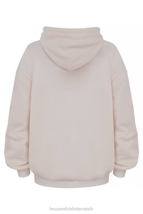 House of CB Kleidung Z26T792 Halo Off White übergroßer Kapuzenpullover