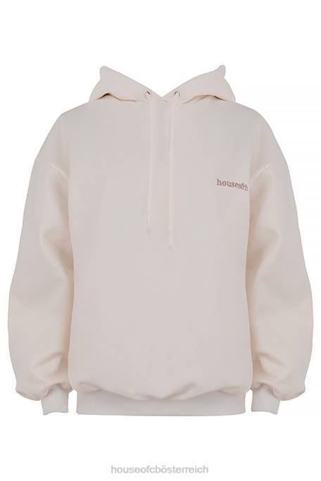 House of CB Kleidung Z26T792 Halo Off White übergroßer Kapuzenpullover