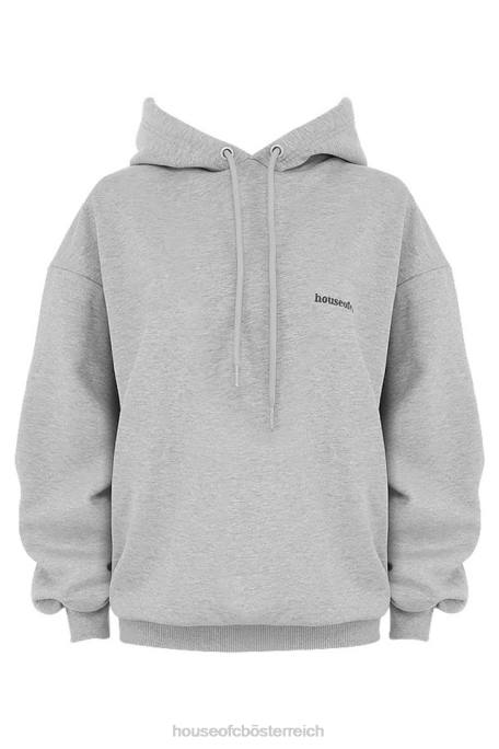 House of CB Kleidung Z26T795 Halo-grauer übergroßer Kapuzenpullover