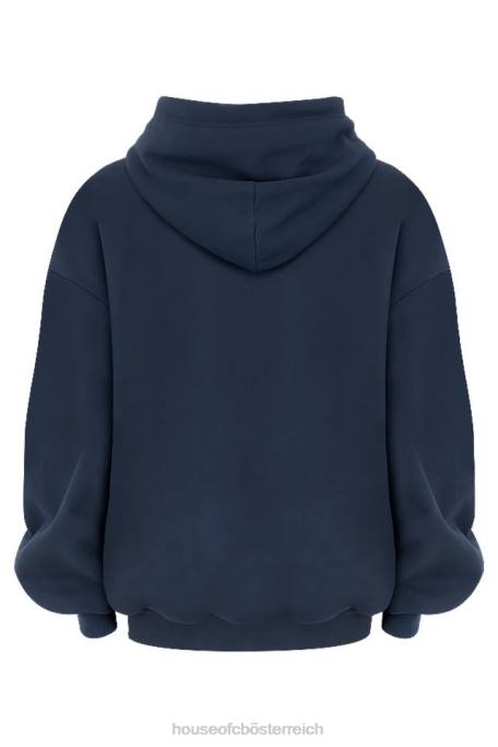 House of CB Kleidung Z26T796 Halo Navy übergroßer Kapuzenpullover