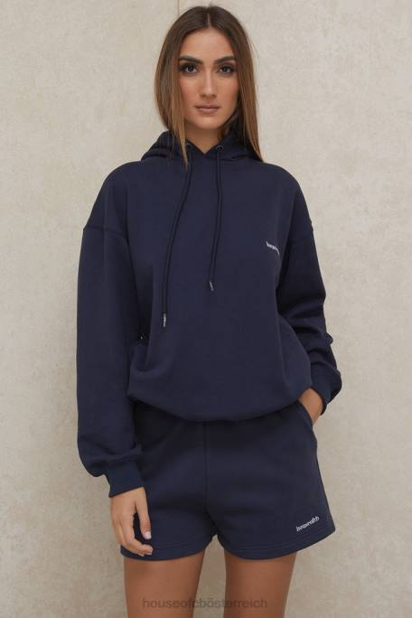 House of CB Kleidung Z26T796 Halo Navy übergroßer Kapuzenpullover