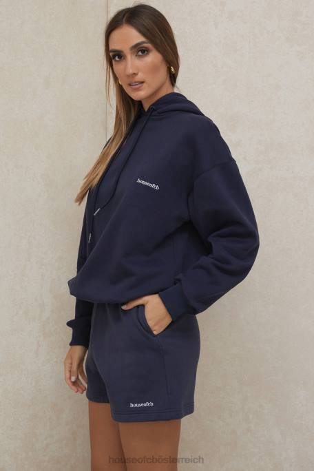 House of CB Kleidung Z26T796 Halo Navy übergroßer Kapuzenpullover