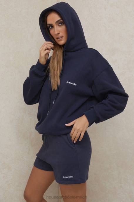 House of CB Kleidung Z26T796 Halo Navy übergroßer Kapuzenpullover