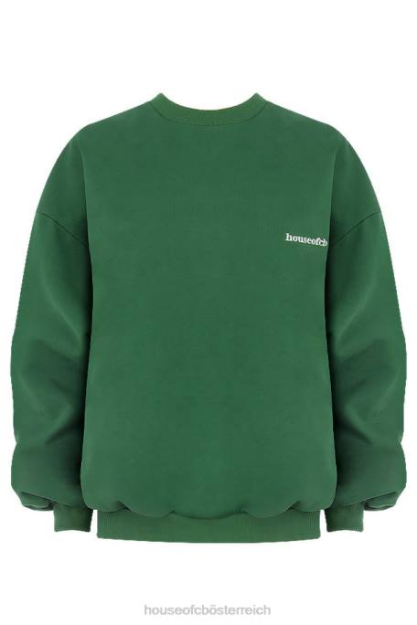 House of CB Kleidung Z26T798 Tommy Green übergroßes Rundhals-Sweatshirt