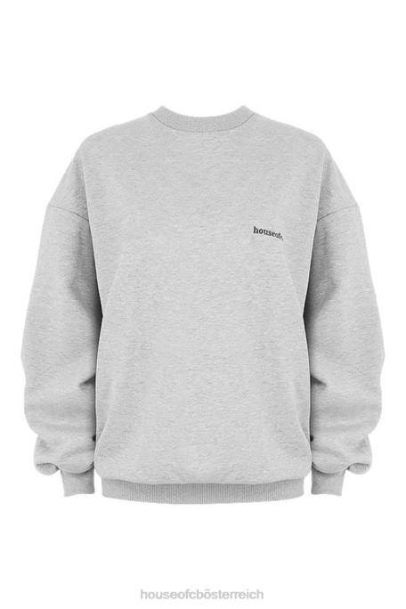 House of CB Kleidung Z26T803 Tommy Grey übergroßes Rundhals-Sweatshirt