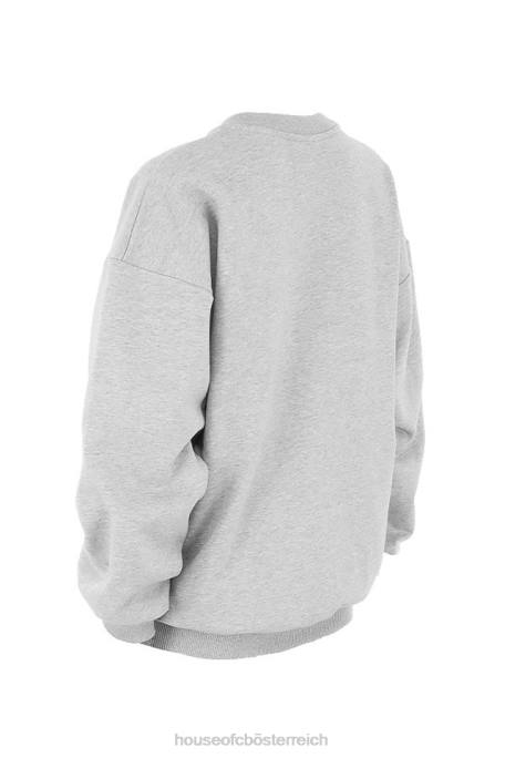 House of CB Kleidung Z26T803 Tommy Grey übergroßes Rundhals-Sweatshirt