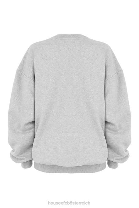 House of CB Kleidung Z26T803 Tommy Grey übergroßes Rundhals-Sweatshirt