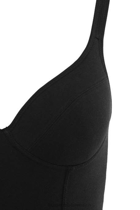 House of CB Kleidung Z26T811 Schwarz melierter Body aus weichem Jersey von Imani