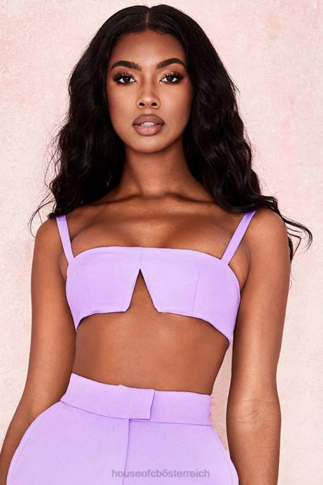 House of CB Kleidung Z26T813 Leela violettes Krepp-V-Draht-Bralet