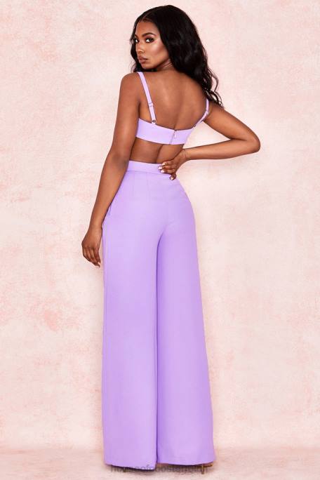 House of CB Kleidung Z26T813 Leela violettes Krepp-V-Draht-Bralet