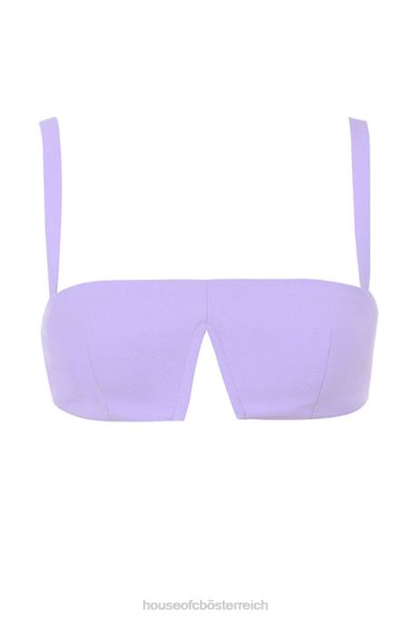 House of CB Kleidung Z26T813 Leela violettes Krepp-V-Draht-Bralet