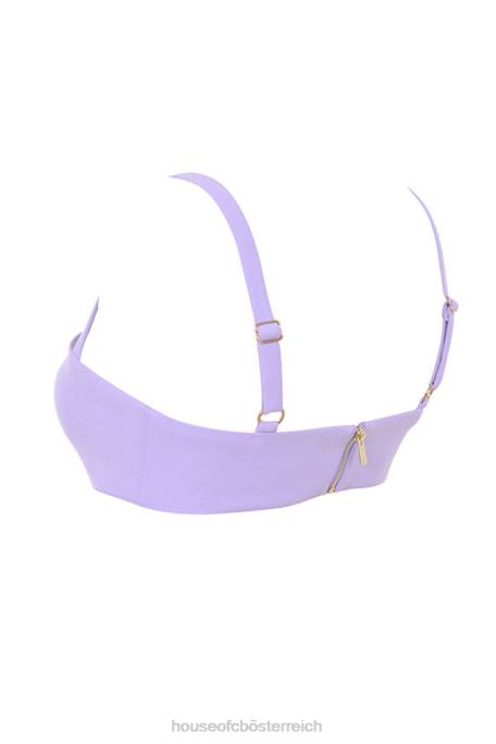 House of CB Kleidung Z26T813 Leela violettes Krepp-V-Draht-Bralet