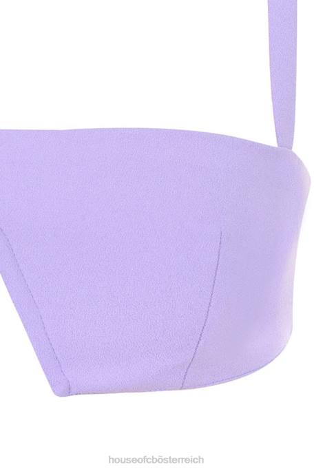 House of CB Kleidung Z26T813 Leela violettes Krepp-V-Draht-Bralet