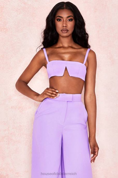 House of CB Kleidung Z26T813 Leela violettes Krepp-V-Draht-Bralet