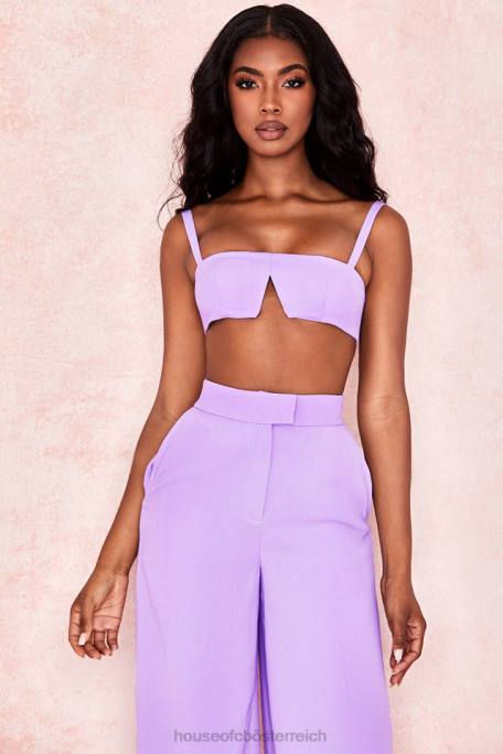 House of CB Kleidung Z26T813 Leela violettes Krepp-V-Draht-Bralet