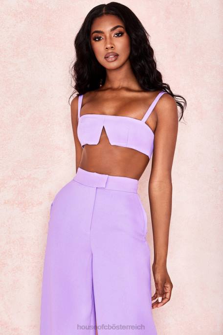 House of CB Kleidung Z26T813 Leela violettes Krepp-V-Draht-Bralet