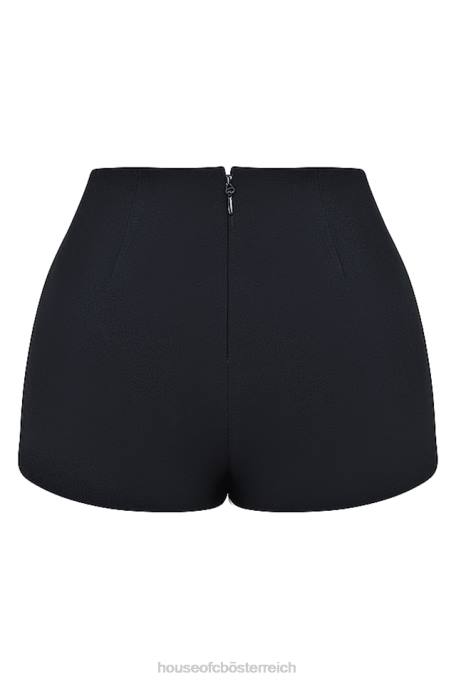 House of CB Kleidung Z26T857 Schwarze Tahni-Shorts mit hoher Taille