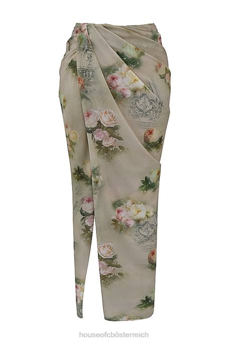 House of CB Kleidung Z26T869 Vesper Vintage-Maxirock mit Blumenmuster