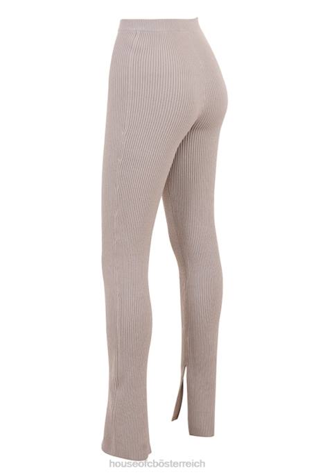 House of CB Kleidung Z26T877 Mitzi taupefarbene Rippstrick-Leggings