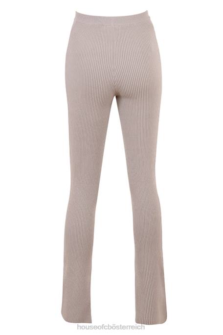 House of CB Kleidung Z26T877 Mitzi taupefarbene Rippstrick-Leggings