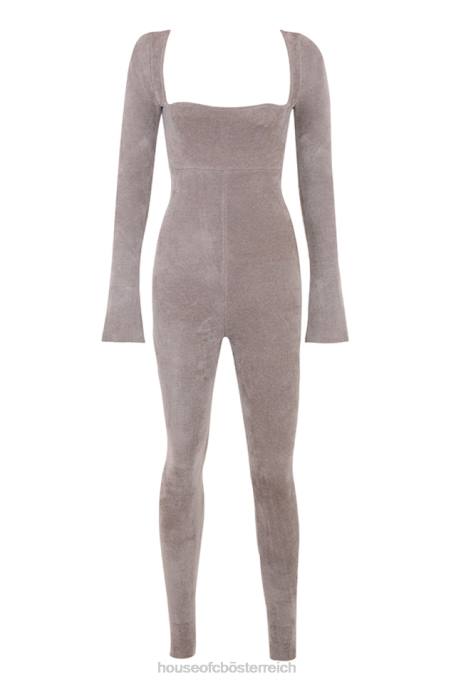 House of CB Kleidung Z26T881 Isis-Loungewear-Jumpsuit aus schwerem Chenille-Nerz