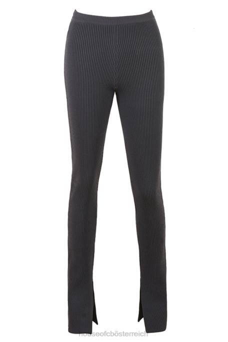 House of CB Kleidung Z26T893 Dunkelgraue Leggings aus Rippstrick von Mitzi