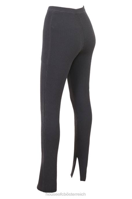 House of CB Kleidung Z26T893 Dunkelgraue Leggings aus Rippstrick von Mitzi