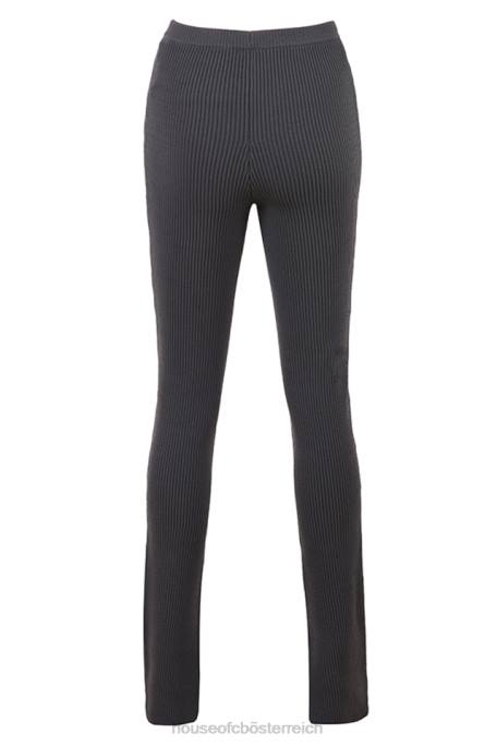 House of CB Kleidung Z26T893 Dunkelgraue Leggings aus Rippstrick von Mitzi