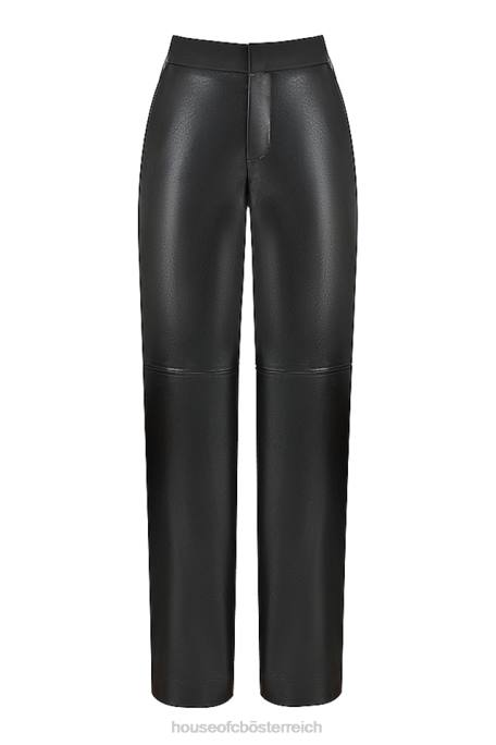 House of CB Kleidung Z26T894 Schwarze Hose aus veganem Leder von Omaira