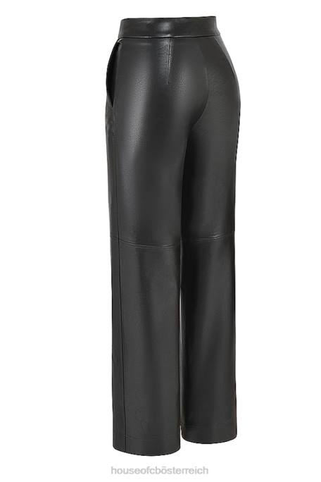 House of CB Kleidung Z26T894 Schwarze Hose aus veganem Leder von Omaira