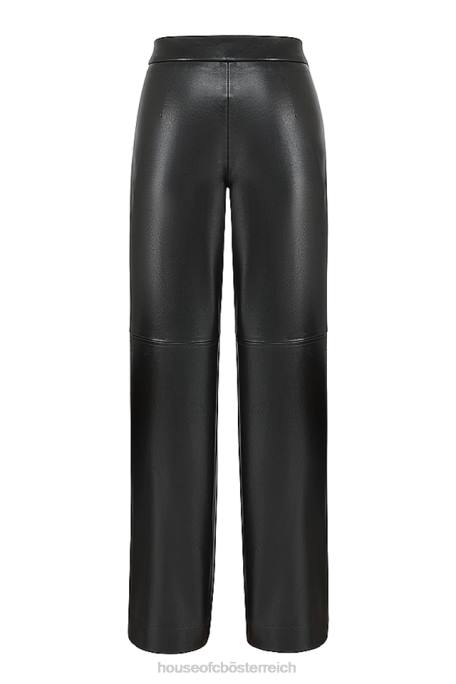 House of CB Kleidung Z26T894 Schwarze Hose aus veganem Leder von Omaira