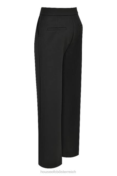 House of CB Kleidung Z26T925 Schwarze Alivia-Hose mit lockerer Passform