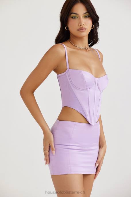 House of CB Kleidung Z26T932 Elodie Orchid Satin-Minirock