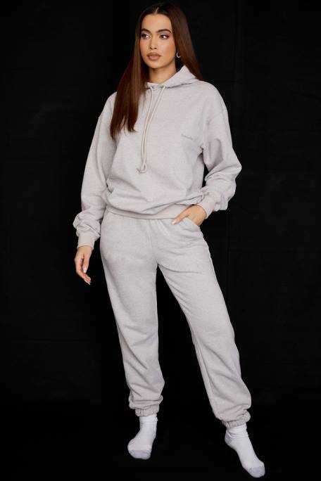 House of CB Kleidung Z26T944 Himmelhellgraue Jogginghose mit Fleece-Rückseite