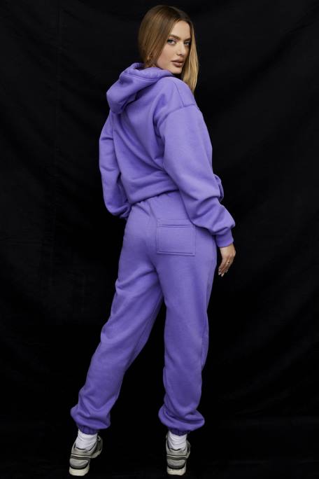 House of CB Kleidung Z26T947 Himmelviolette Jogginghose mit Fleece-Rückseite