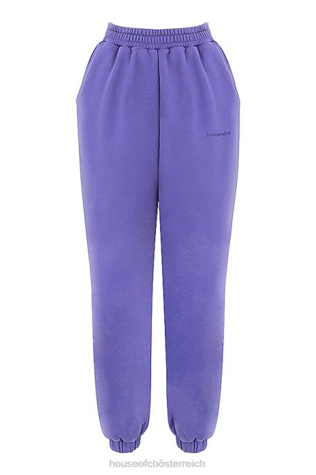 House of CB Kleidung Z26T947 Himmelviolette Jogginghose mit Fleece-Rückseite