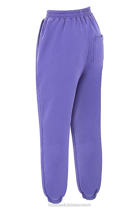 House of CB Kleidung Z26T947 Himmelviolette Jogginghose mit Fleece-Rückseite