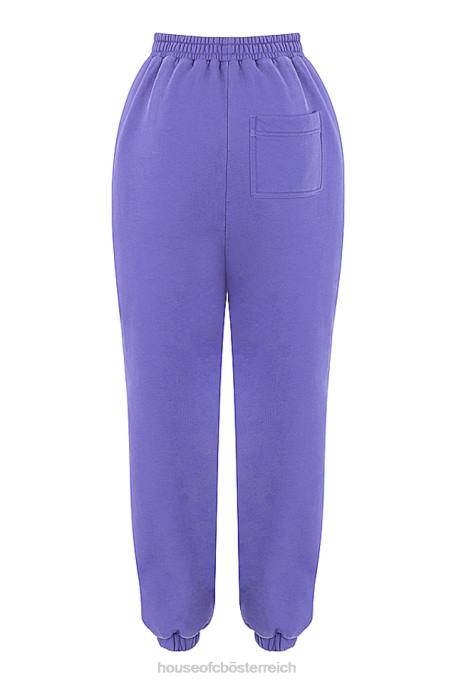 House of CB Kleidung Z26T947 Himmelviolette Jogginghose mit Fleece-Rückseite