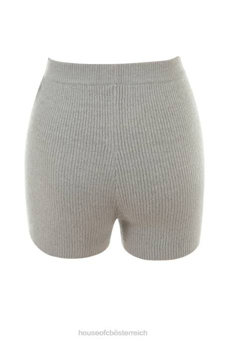 House of CB Kleidung Z26T950 Geerdete graue Strickshorts mit hoher Taille