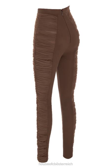 House of CB Kleidung Z26T971 Isolde-Hose aus schokoladenfarbenem Netzstoff