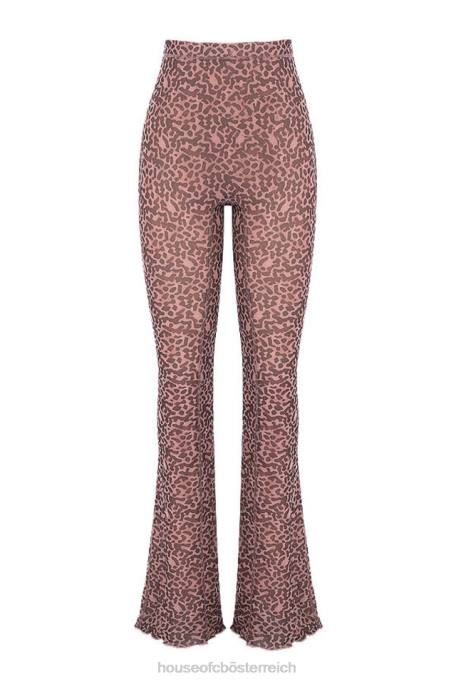 House of CB Kleidung Z26T973 Maite-Mesh-Schlaghose mit Animal-Print