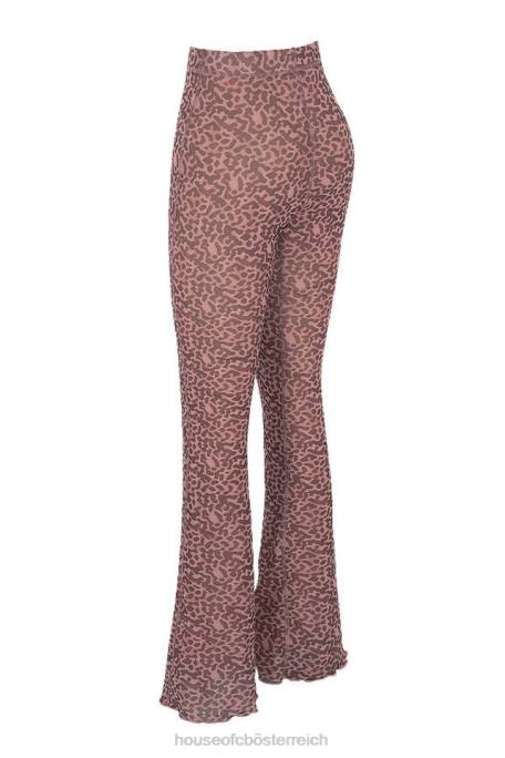 House of CB Kleidung Z26T973 Maite-Mesh-Schlaghose mit Animal-Print