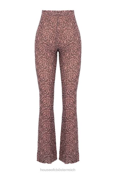 House of CB Kleidung Z26T973 Maite-Mesh-Schlaghose mit Animal-Print