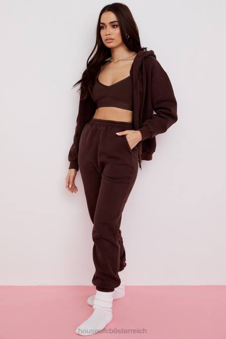 House of CB Kleidung Z26T975 Sky Chocolate Fleece-Rücken-Jogginghose