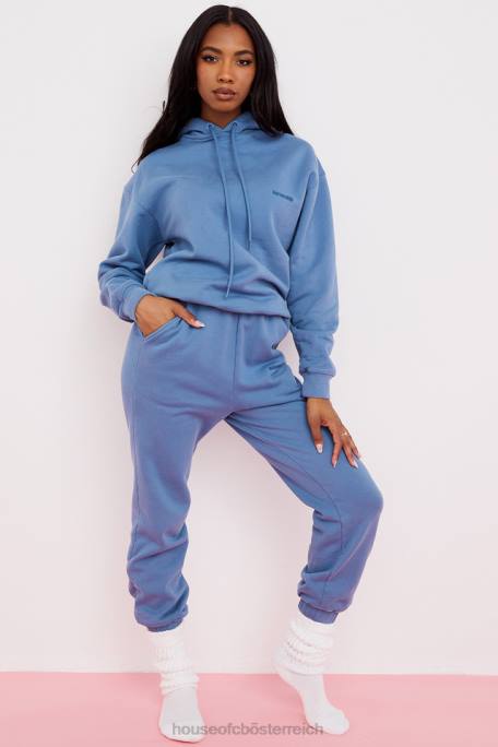 House of CB Kleidung Z26T977 Sky Azure Fleece-Rücken-Jogginghose